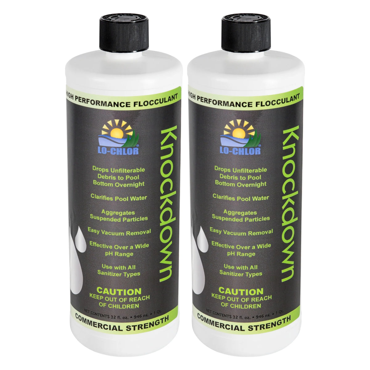 Lo-Chlor Knockdown Flocculant 1 qt, 2 pack of two bottles