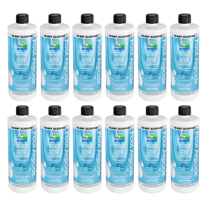 Lo-Chlor 90-Day Pool Algaecide 32 oz, 12 pack of twelve bottles