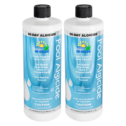 Lo-Chlor 90-Day Pool Algaecide 32 oz, 2 pack of two bottles