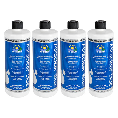Lo-Chlor Miraclear Blue Clarifier 1 qt, 4 pack of four bottles