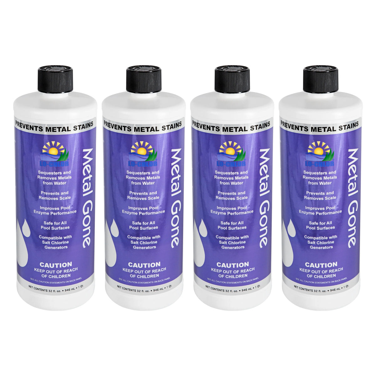 Lo-Chlor Metal Gone 1 qt, 4 pack of four bottles