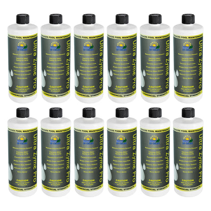 Lo-Chlor Ultra Zyme Pro Concentrated Enzyme 1 qt, 12 pack of twelve bottles