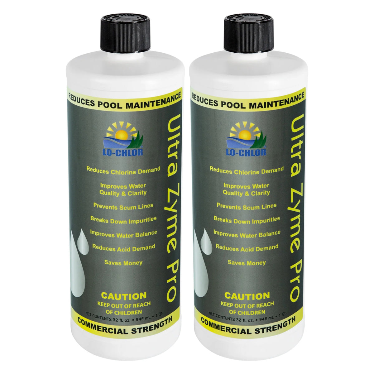 Lo-Chlor Ultra Zyme Pro Concentrated Enzyme 1 qt, 2 pack of two bottles
