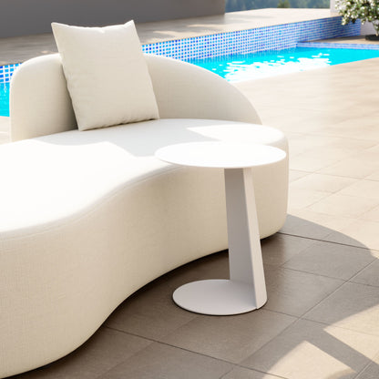 Sunny Isles Outdoor Patio Side Table, White