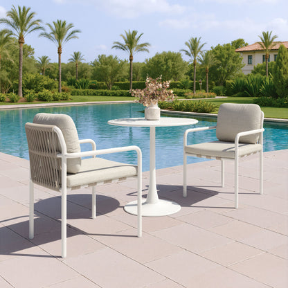 Aite Outdoor Patio Dining Chair, Set of 2, Beige