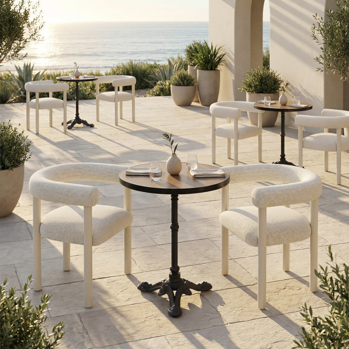 Sunbath Outdoor Patio Dining Chair, Set of 2, White