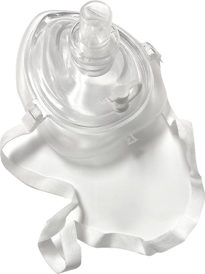 Ambu CPR Mask with O2 Inlet, Headstrap, Gloves and Wipes, Kemp USA