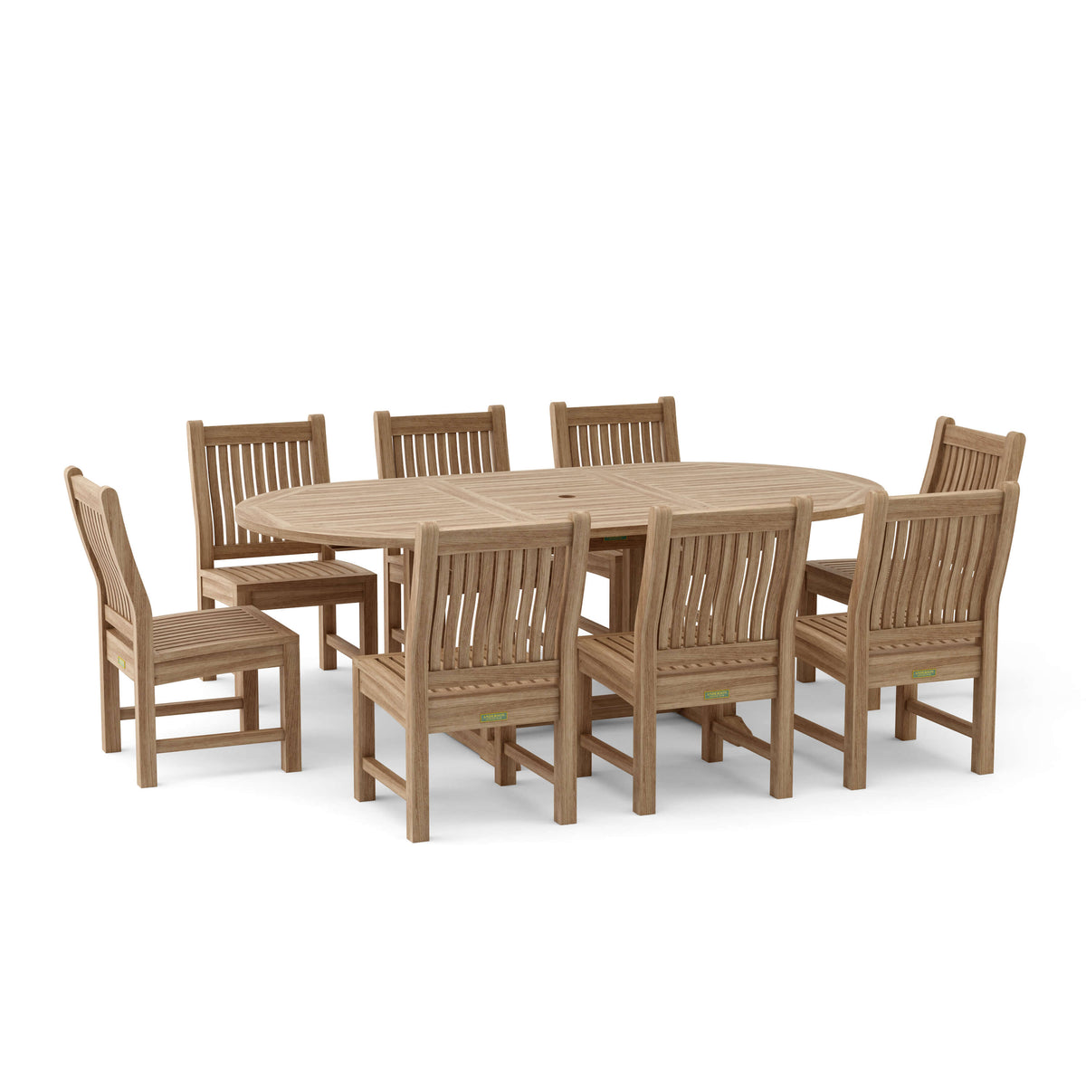 Anderson Teak Bahama Sahara 9-Piece 87" Oval Dining Set