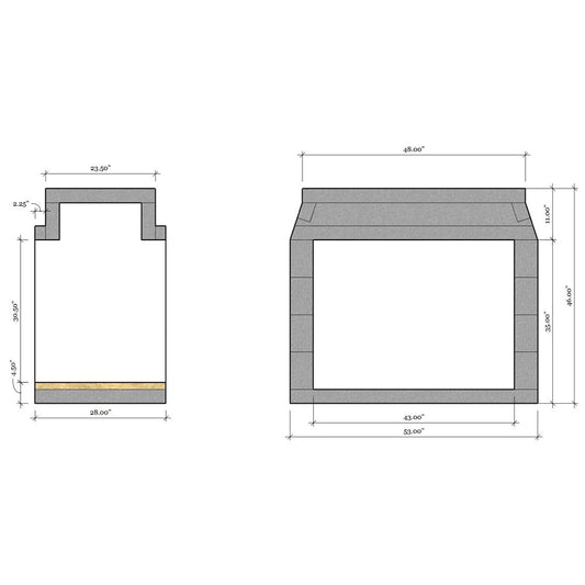 Mason Lite MFPST43VF see through vent free firebox