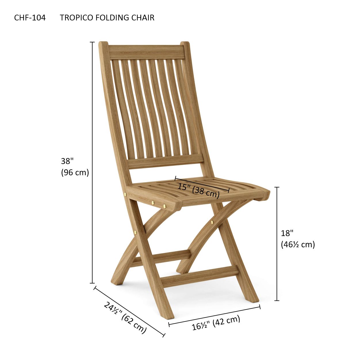 Anderson Teak Tropico Folding Chair (sell & price per 2 chairs only)