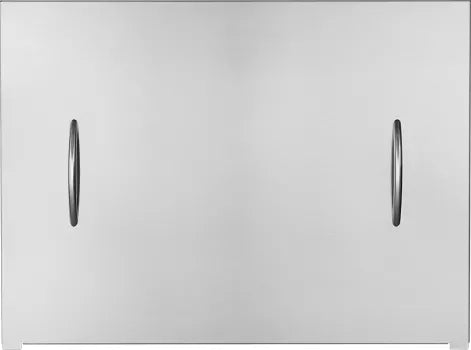 Napoleon GSS36COV brushed stainless steel seasonal protective cover with dual handles for Riverside 36 outdoor fireplaces.