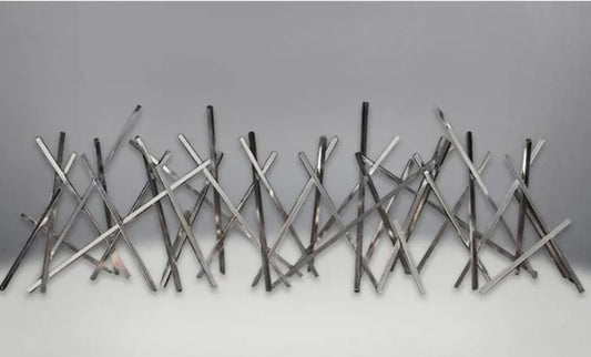 Napoleon LDNS nickel stix designer fire art for modern gas fireplaces