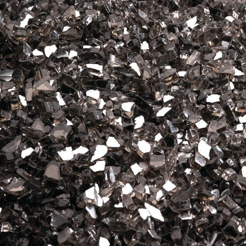 Napoleon MKBB black glass beads media kit providing a sleek, shimmering base for Astound linear fireplaces.