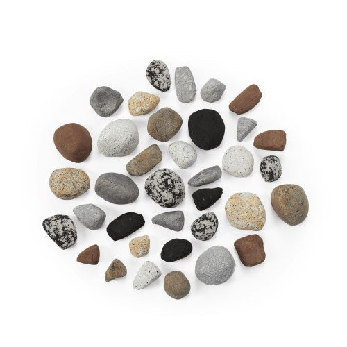 Napoleon MRKL mineral rock kit featuring mixed natural stones for use as decorative fireplace media in Napoleon gas fireplaces