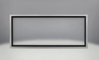 Napoleon PSB38SS stainless steel fireplace safety barrier installed over firebox opening