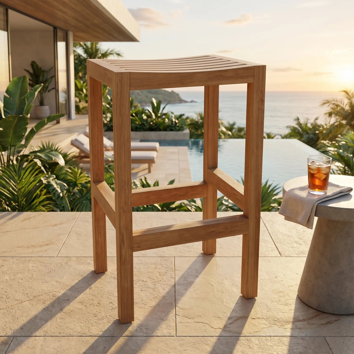 Anderson Teak New Montego Backless Bar Chair