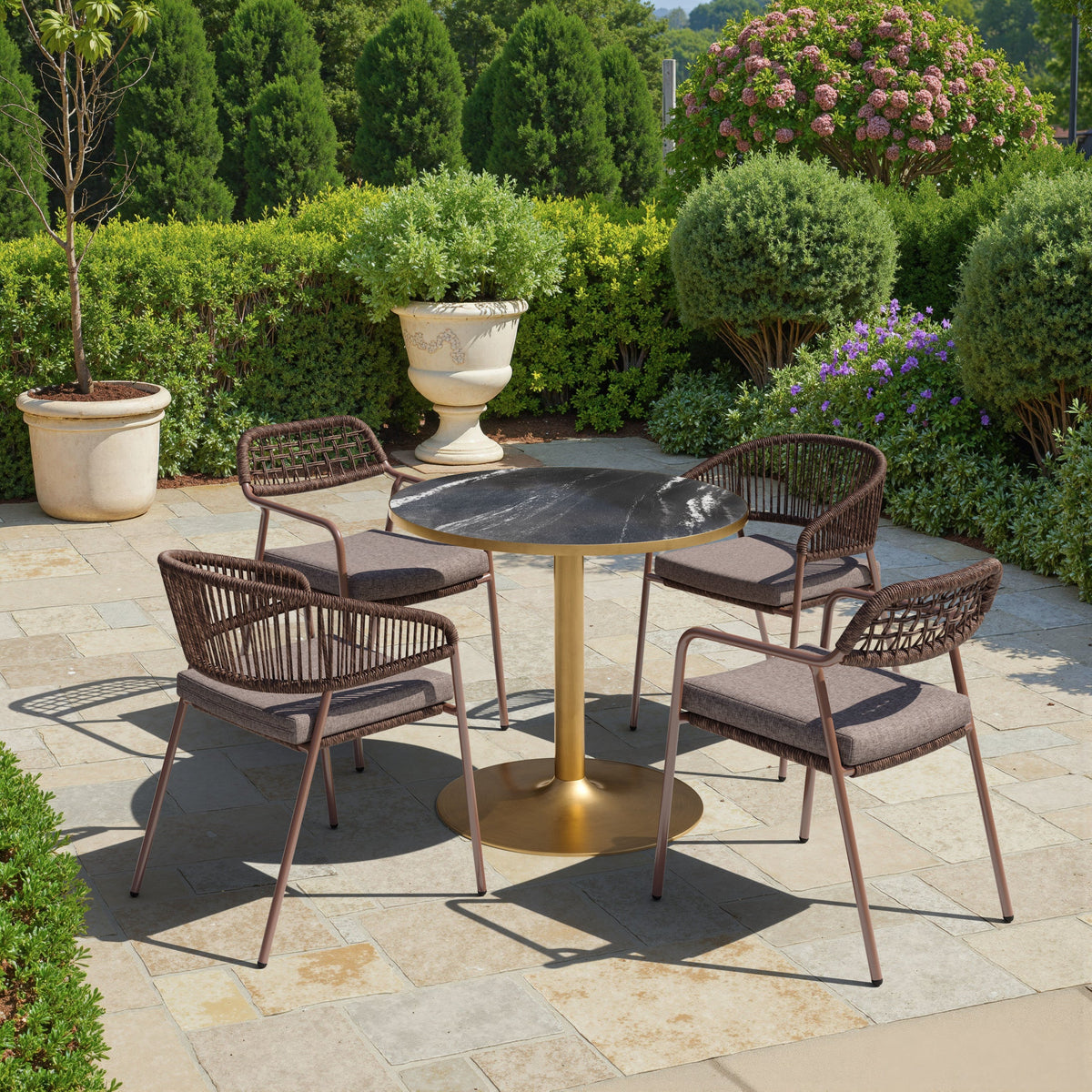 Skye Outdoor Patio Dining Chair, Set of 2, Brown