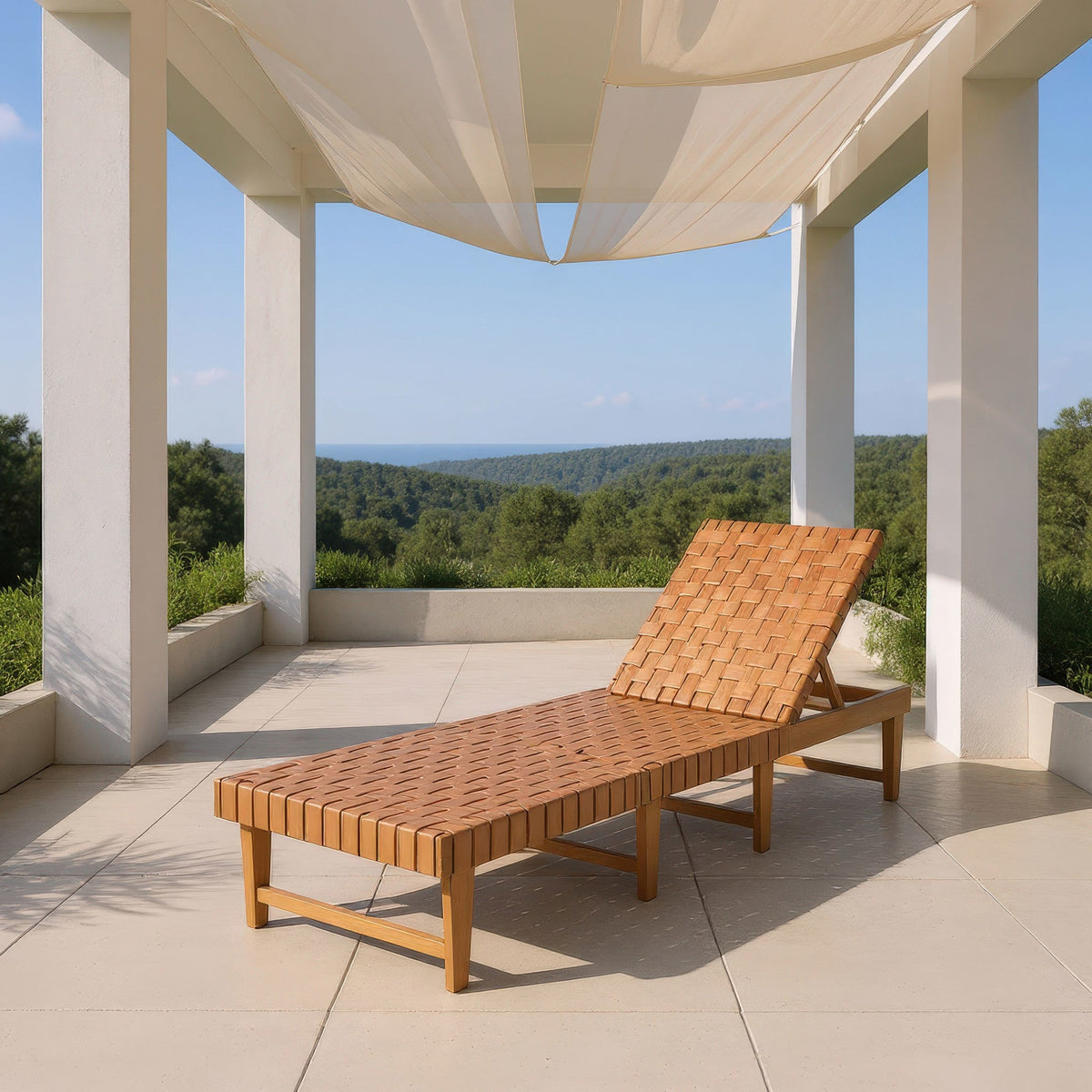 Breath Outdoor Patio Chaise Lounge, Brown
