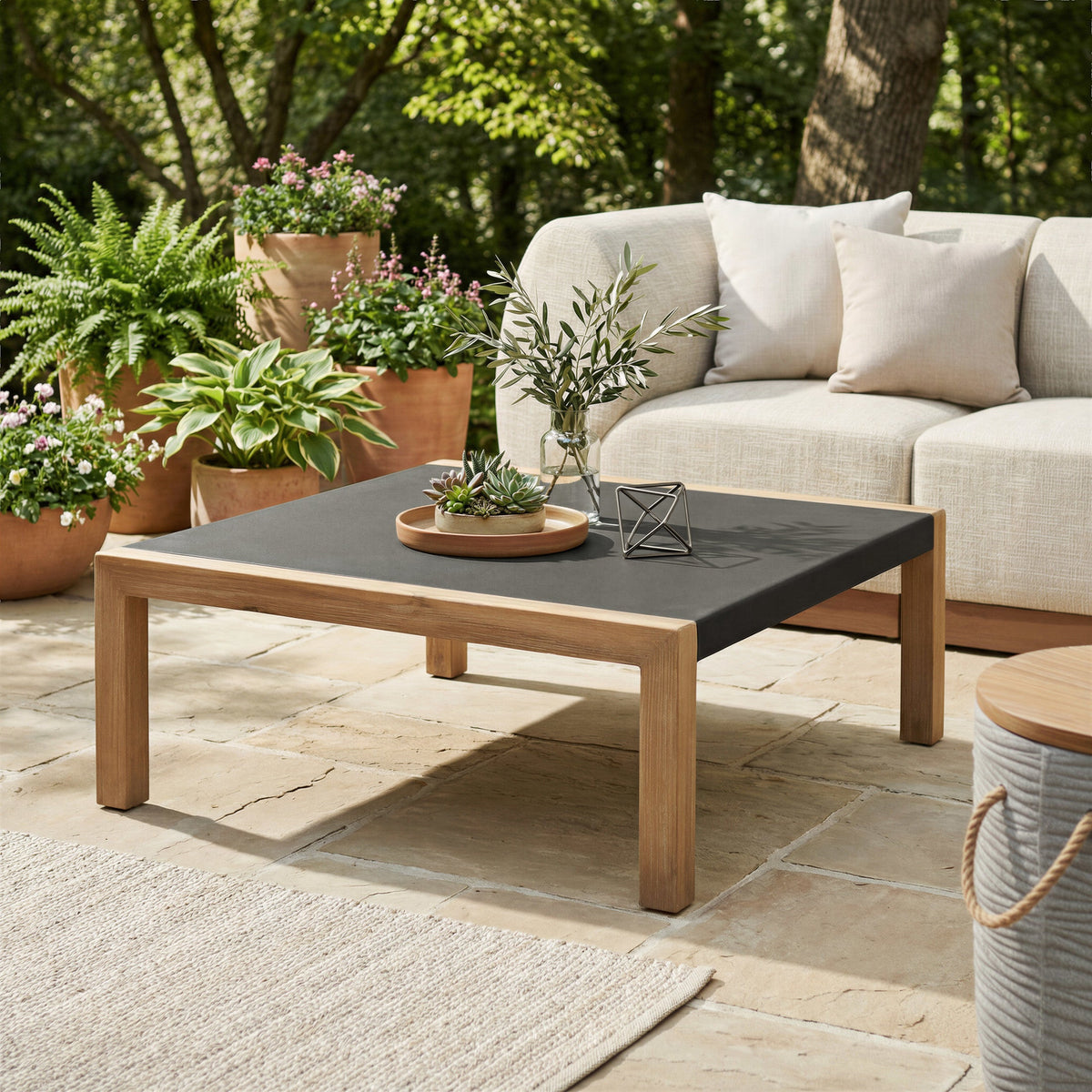 Teras Outdoor Patio Coffee Table, Gray