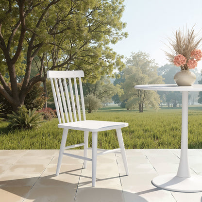 Zeilen Outdoor Patio Dining Chair, Set of 2, White