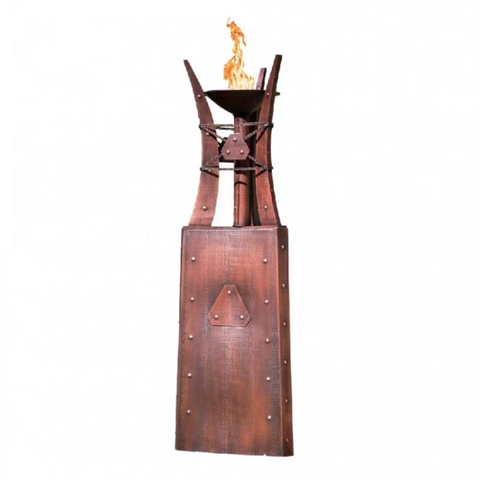 The Outdoor Plus Bastille Fire Tower, 24 inch, Triangular, Copper, Natural Gas, model OPT-FTWR3-NG