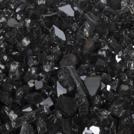 The Outdoor Plus Black Reflective Glass Fire Media, 25 lb, 1/4 inch, model OPT-144BL