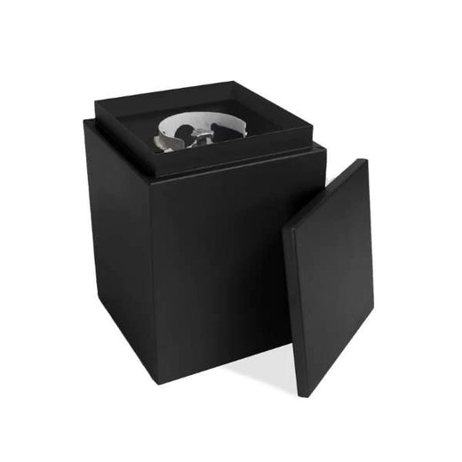The Outdoor Plus Propane Tank Enclosure, square, powder-coated steel, black