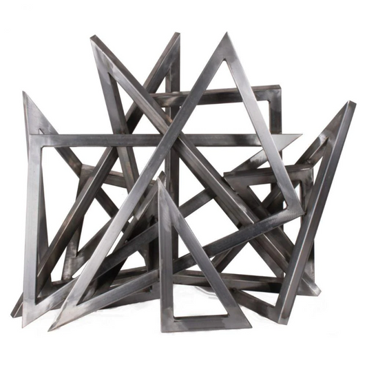 The Outdoor Plus Steel Triangles Fire Pit Ornament, 24 inch, model OPT-STTRI24