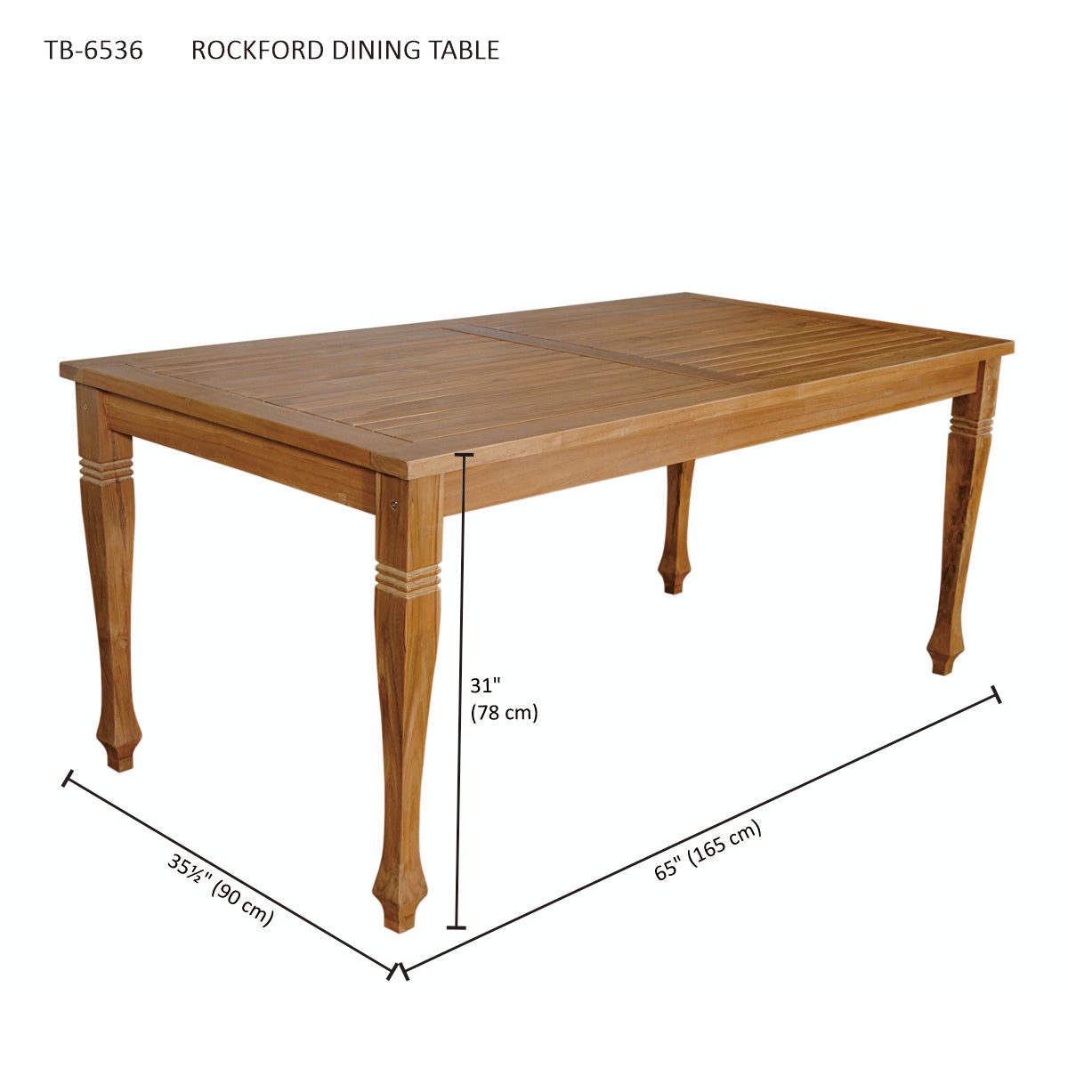 Anderson Teak Rockford Rectangular Dining Table