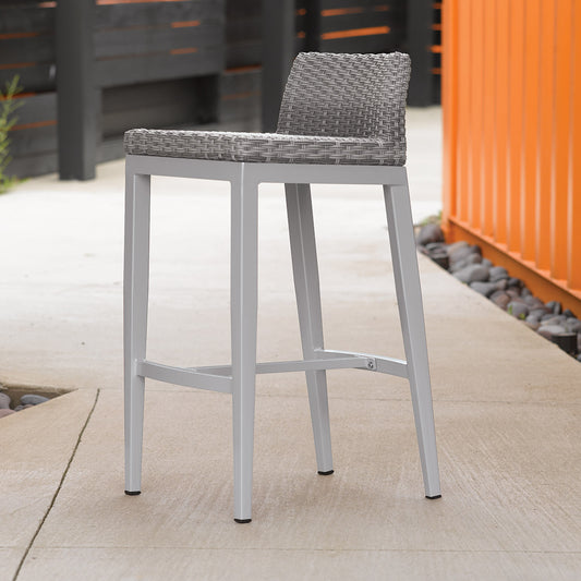 Argento woven bar stool photographed from the front