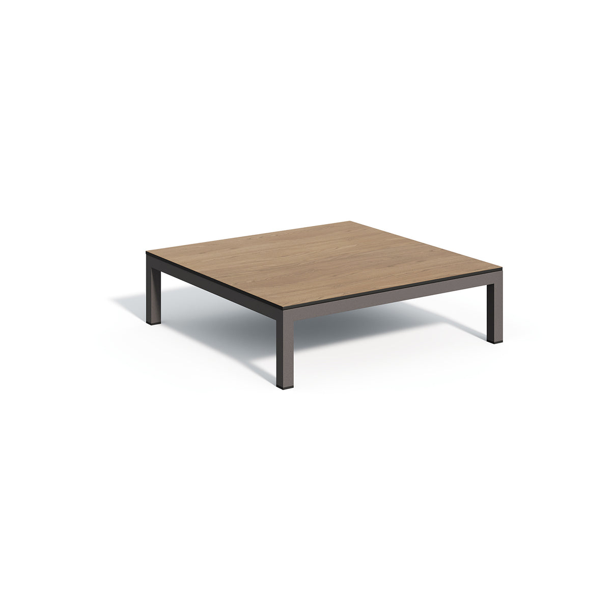 Oxford Garden Koral Coffee Table with an HPL Enigma top on a Carbon powder coated frame, shown on a plain white background