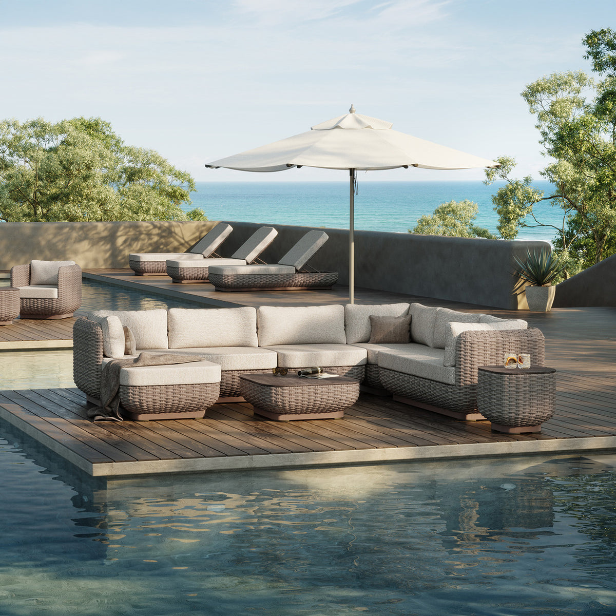 Oxford Garden Nomi Resin Wicker Coffee Table, view 3