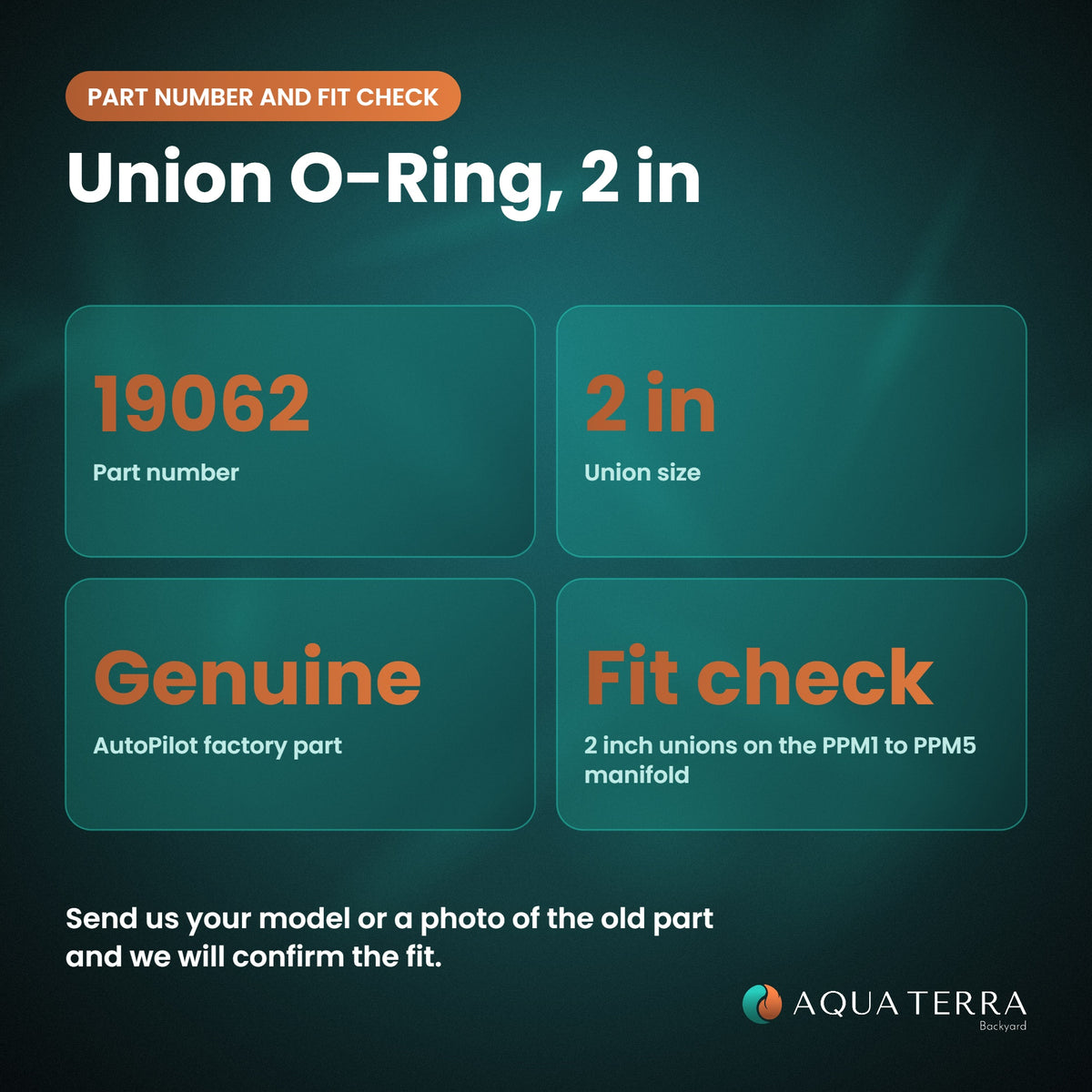 AutoPilot Union O-Ring, 2 in, 19062 part number, rating and fit check
