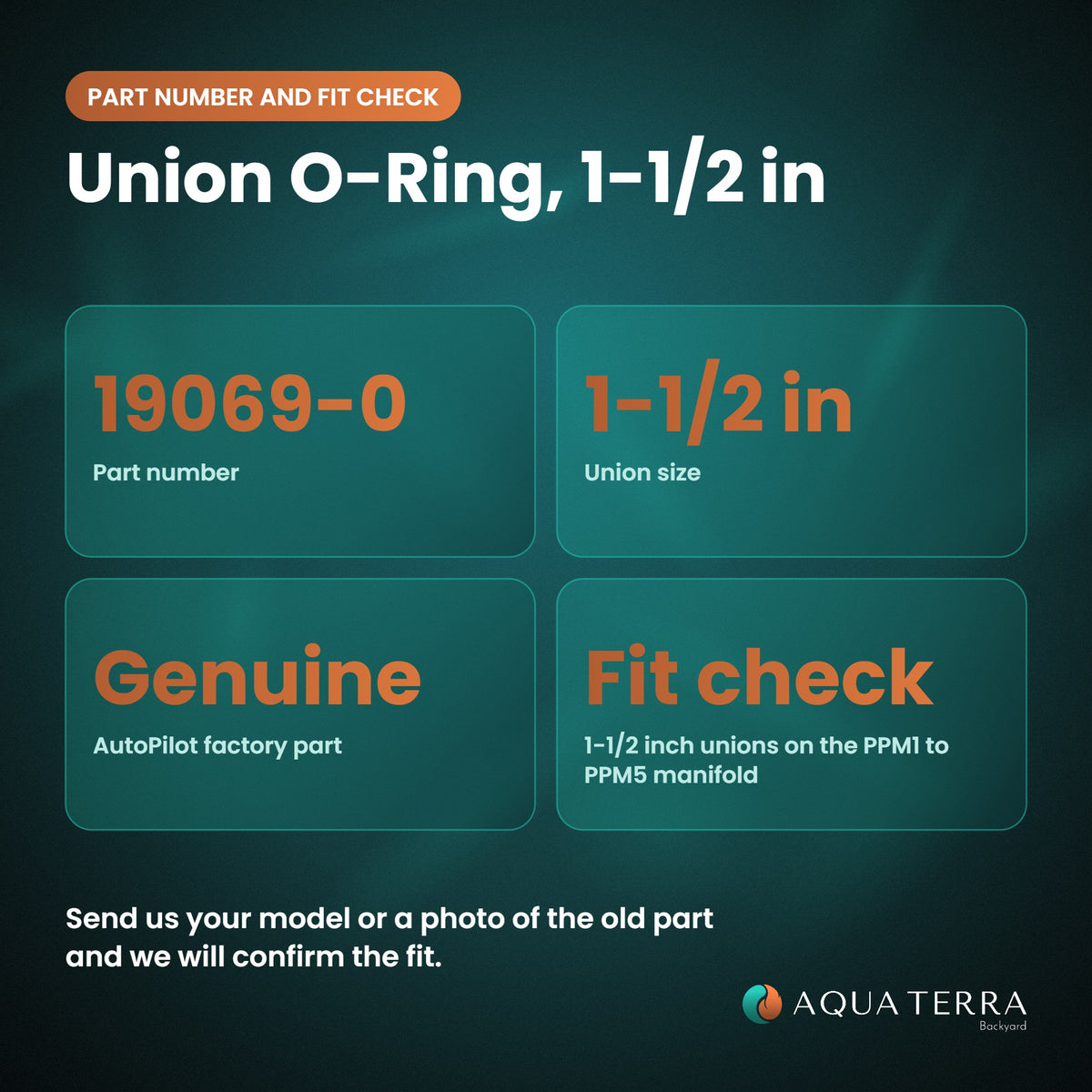 AutoPilot Union O-Ring, 1-1/2 in, 19069-0 part number, rating and fit check