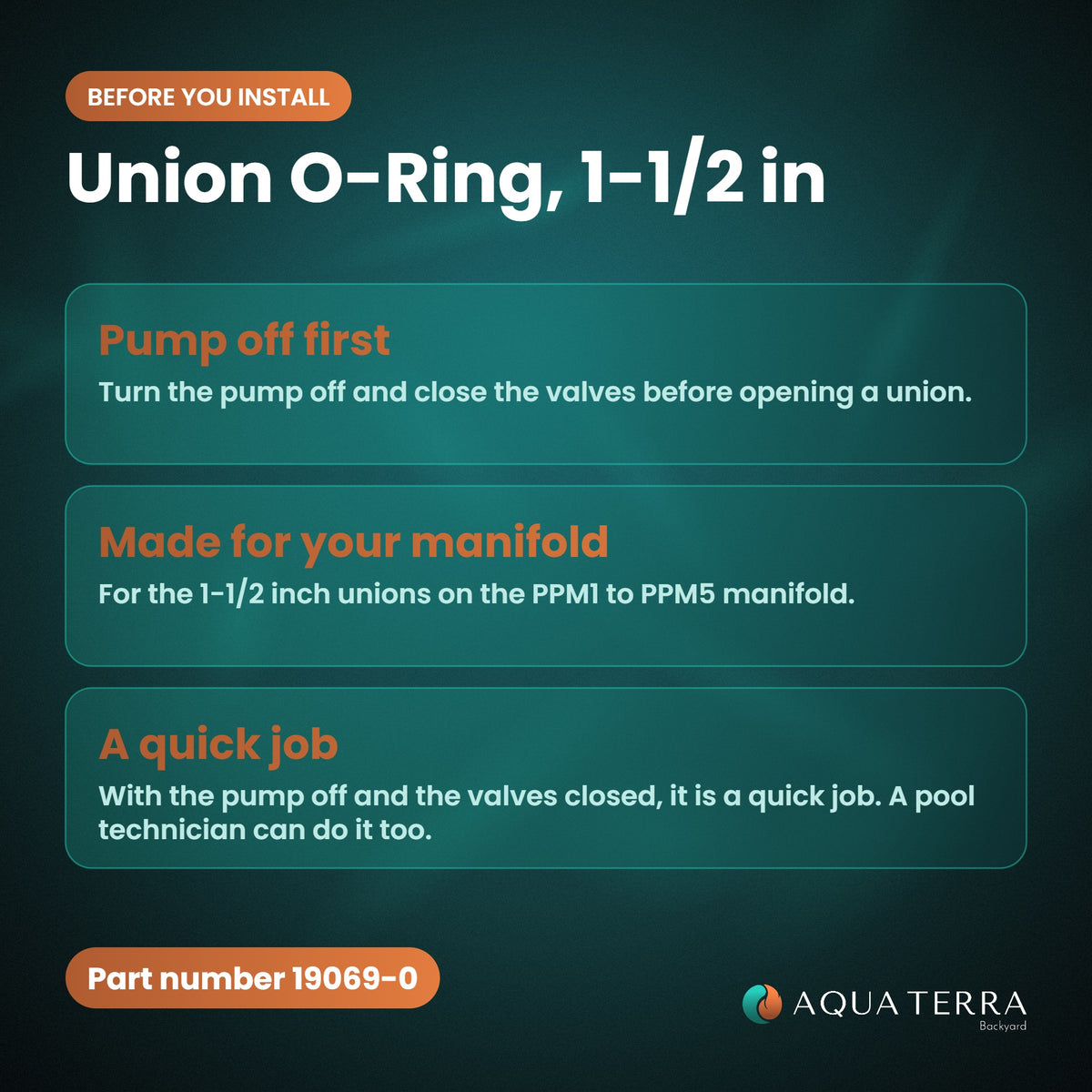 AutoPilot Union O-Ring, 1-1/2 in, 19069-0 before you install checklist