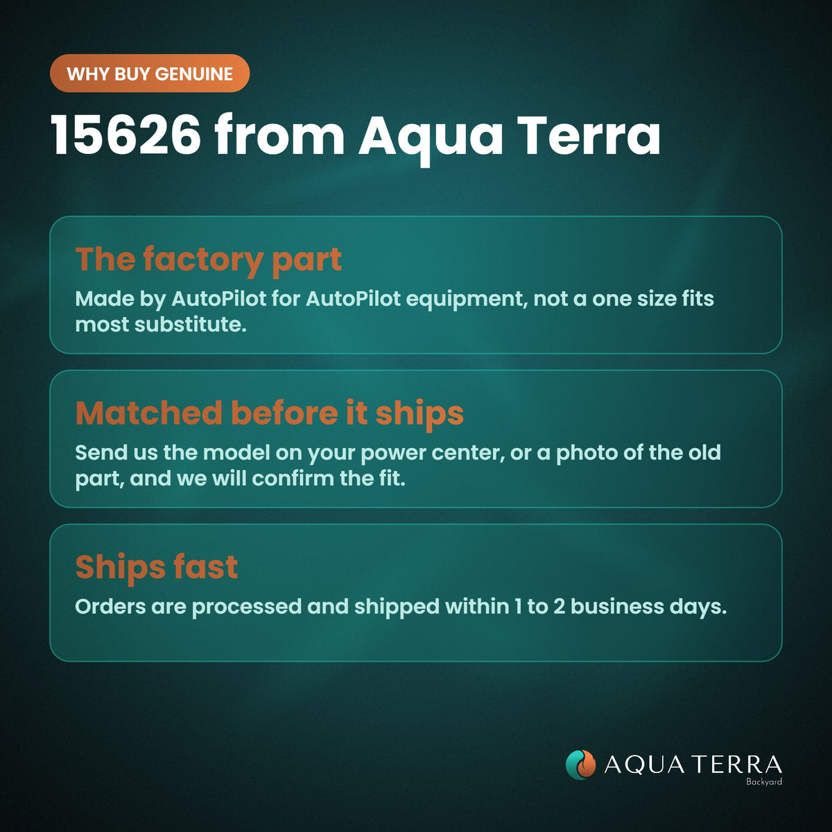 AutoPilot Fuse, 6A Slow Blow, 15626 genuine part, matched and shipped by Aqua Terra Backyard