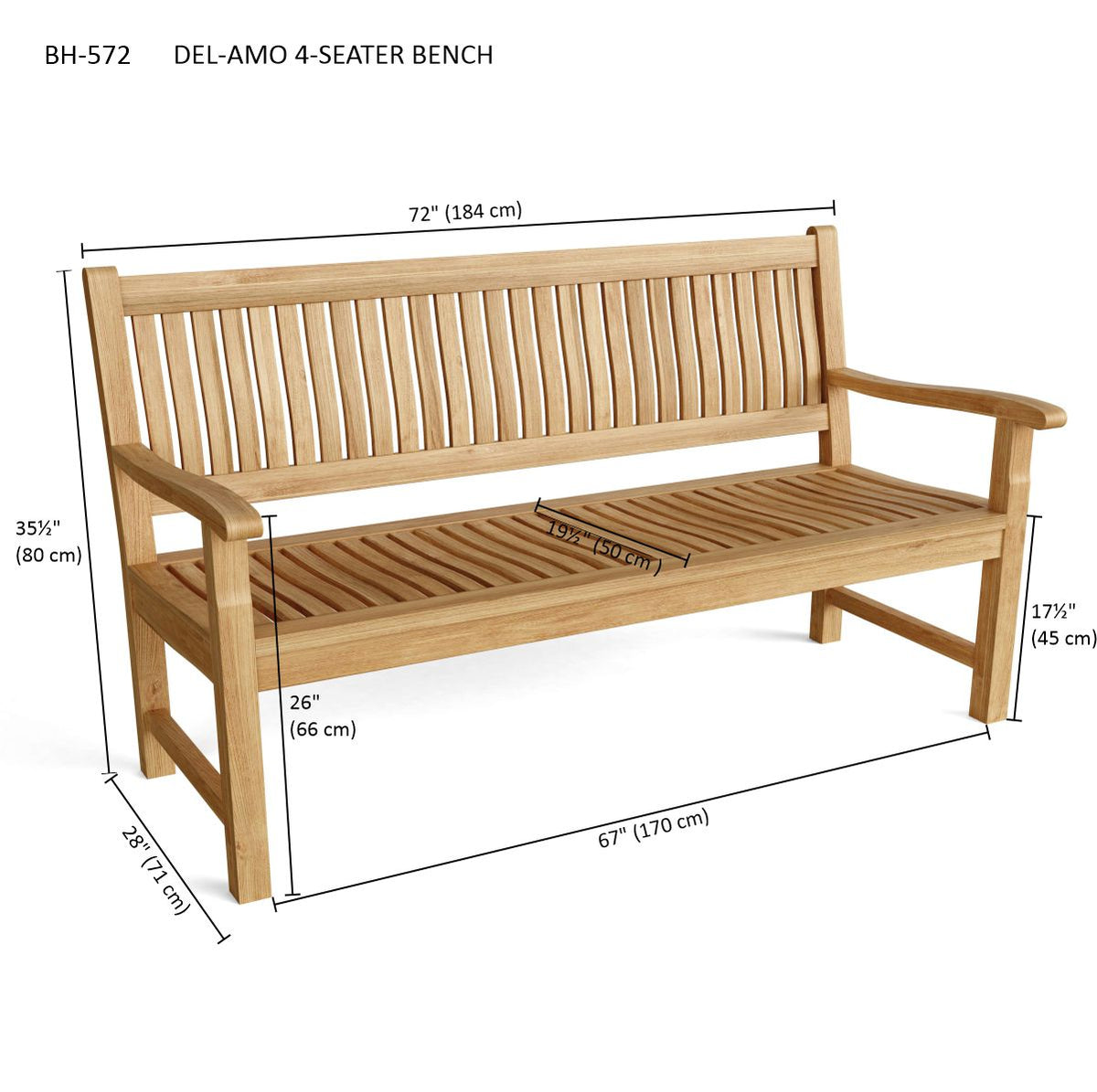 Anderson Teak Del-Amo 4-Seater Bench