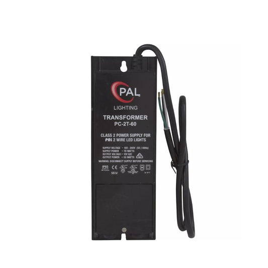PAL Lighting PC-2T 2-Wire Power Supply, 60W, 12V DC, model 42-PC-2T-60