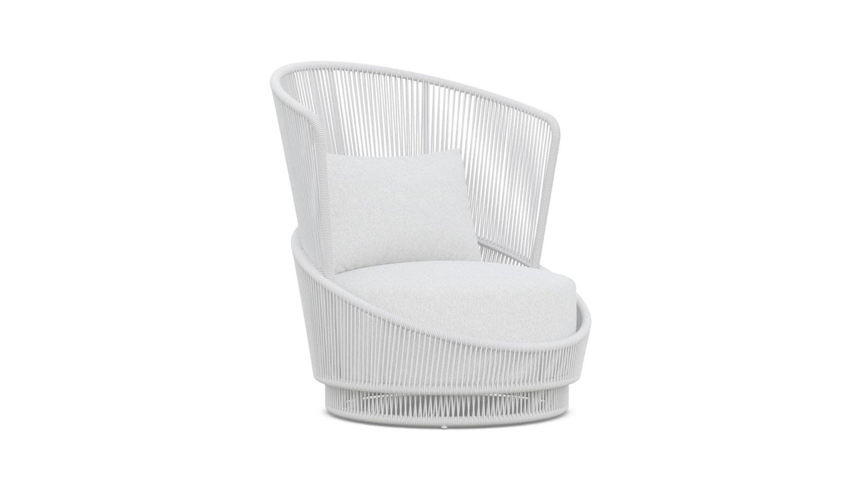 Palma Swivel Club Chair in White Mist