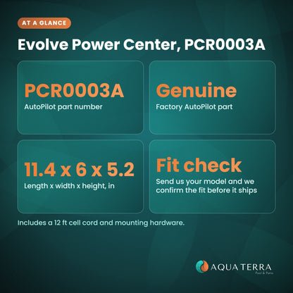 Pool Pilot Evolve Power Center PCR0003A specifications at a glance