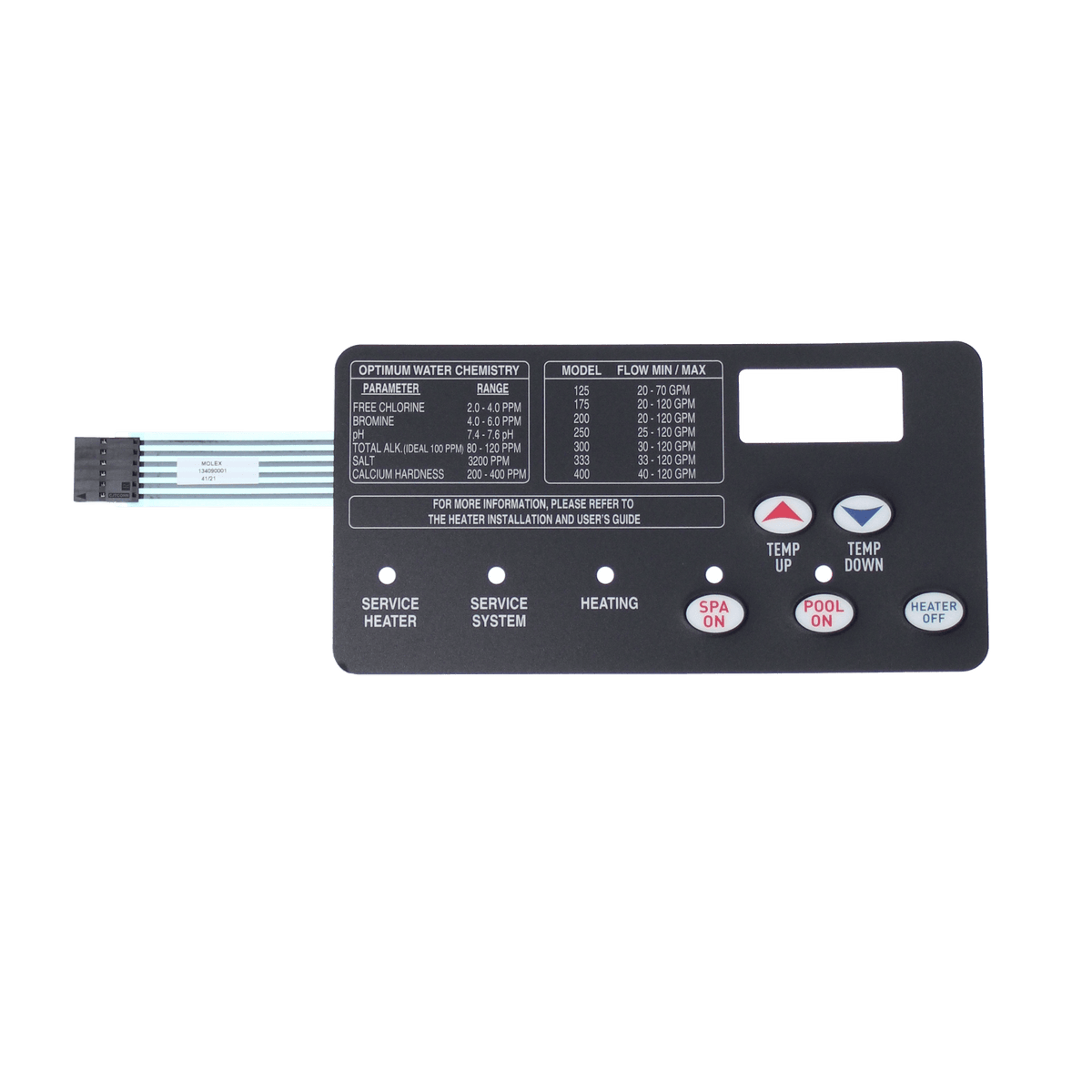 Pentair Membrane Switch, Replacement, model 42002-0029Z