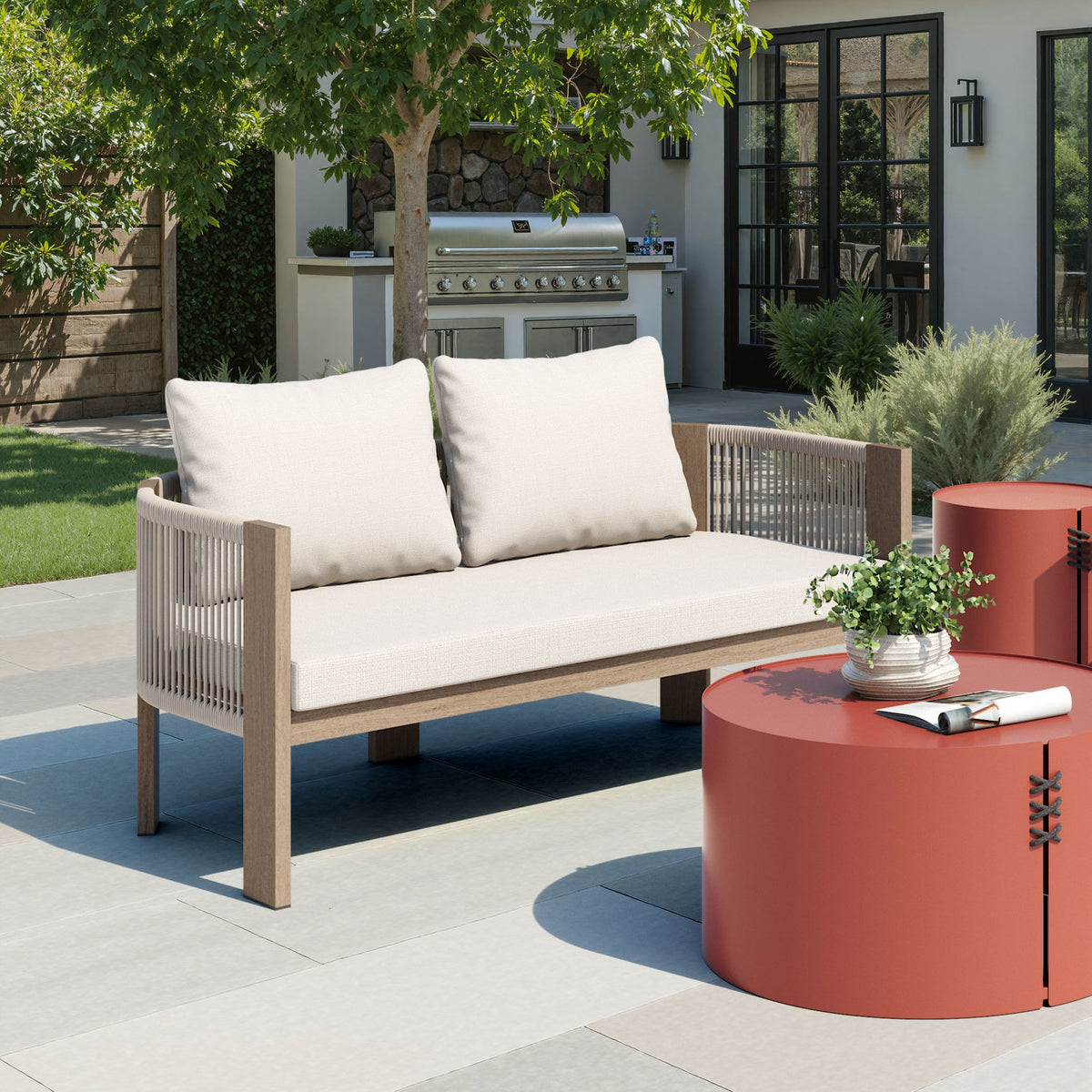 Rebel Outdoor Patio Sofa, Beige