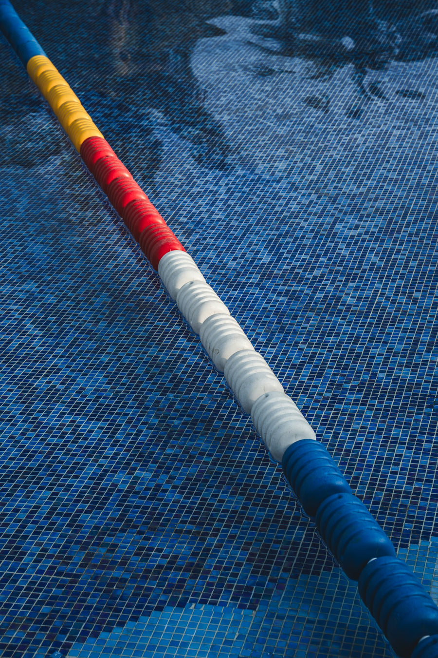 Pool lane marker on the water surface