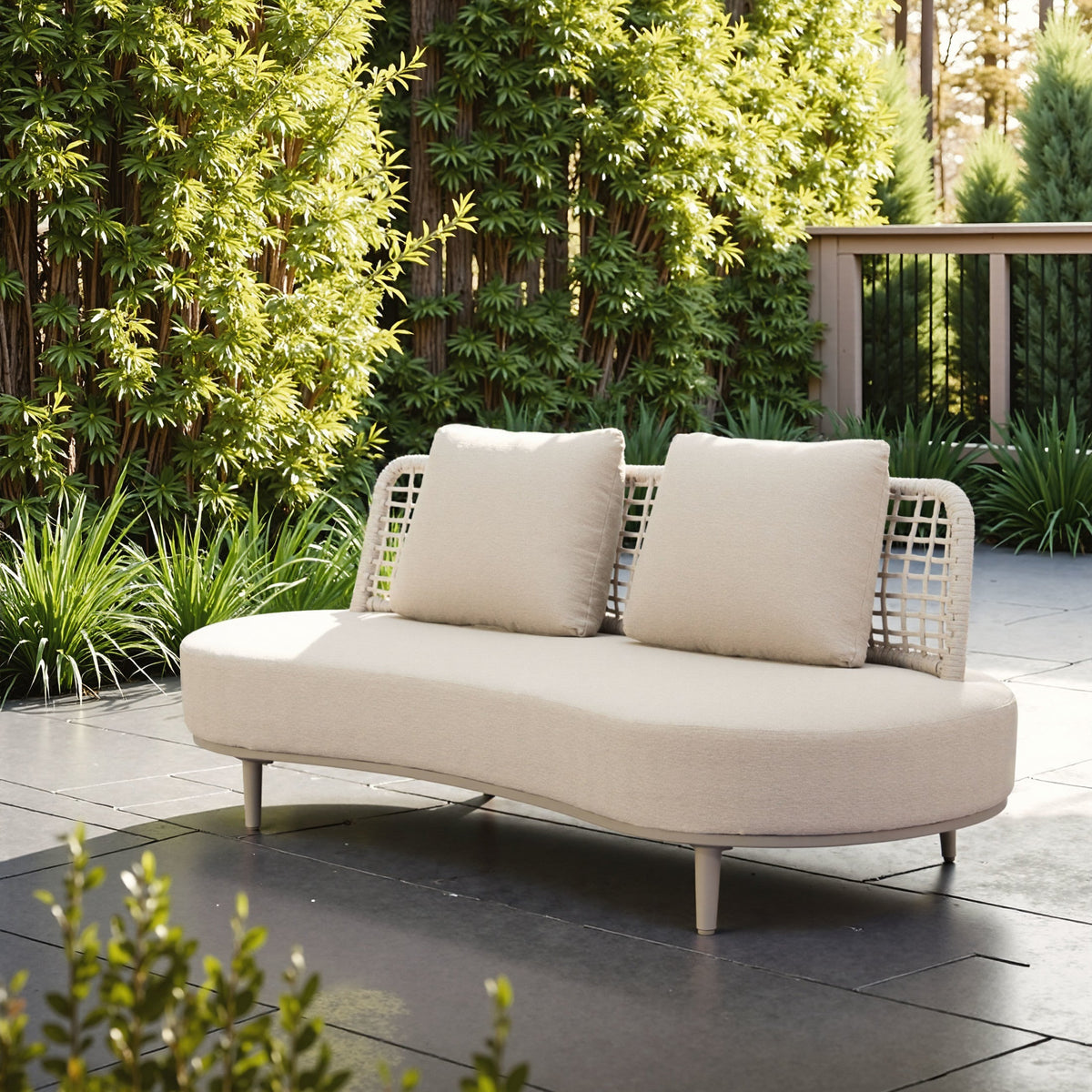 Ruhe Outdoor Patio Sofa, Beige