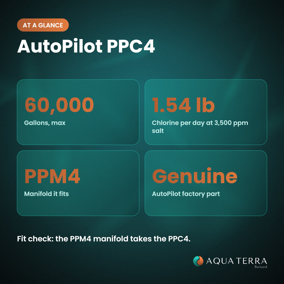AutoPilot PPC4 salt cell specifications at a glance