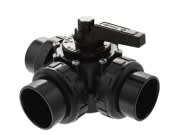 Praher High Heat 3-Port CPVC Valve, 1-1/2 inch to 2 inch, with Union Socket, model OV3-1500U