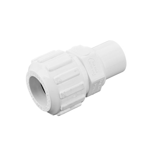 NDS Flo-Lock PVC gripper adapter, 3/4 inch, white, 935-07