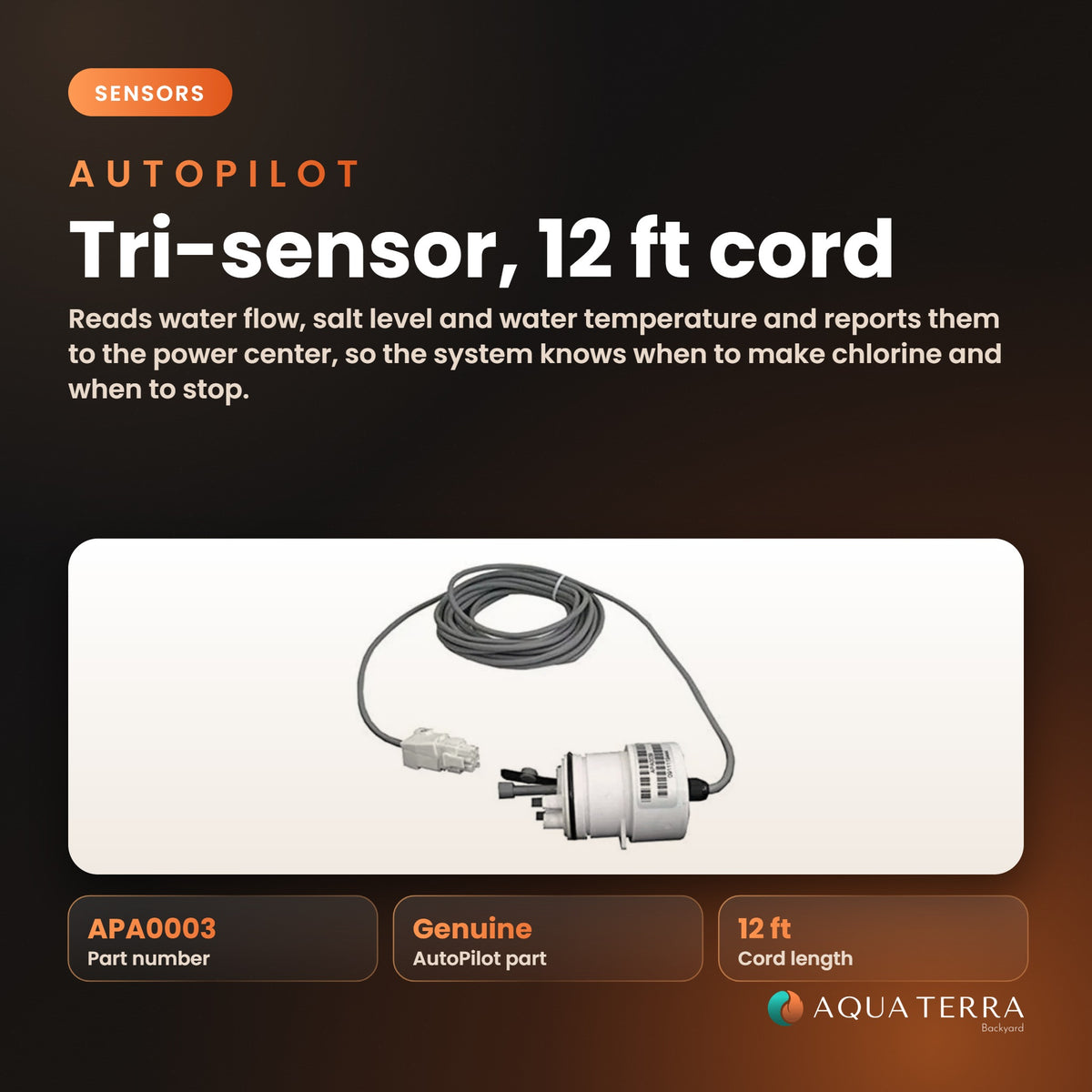 AutoPilot Tri-Sensor, 12 ft Cord, model APA0003, view 2