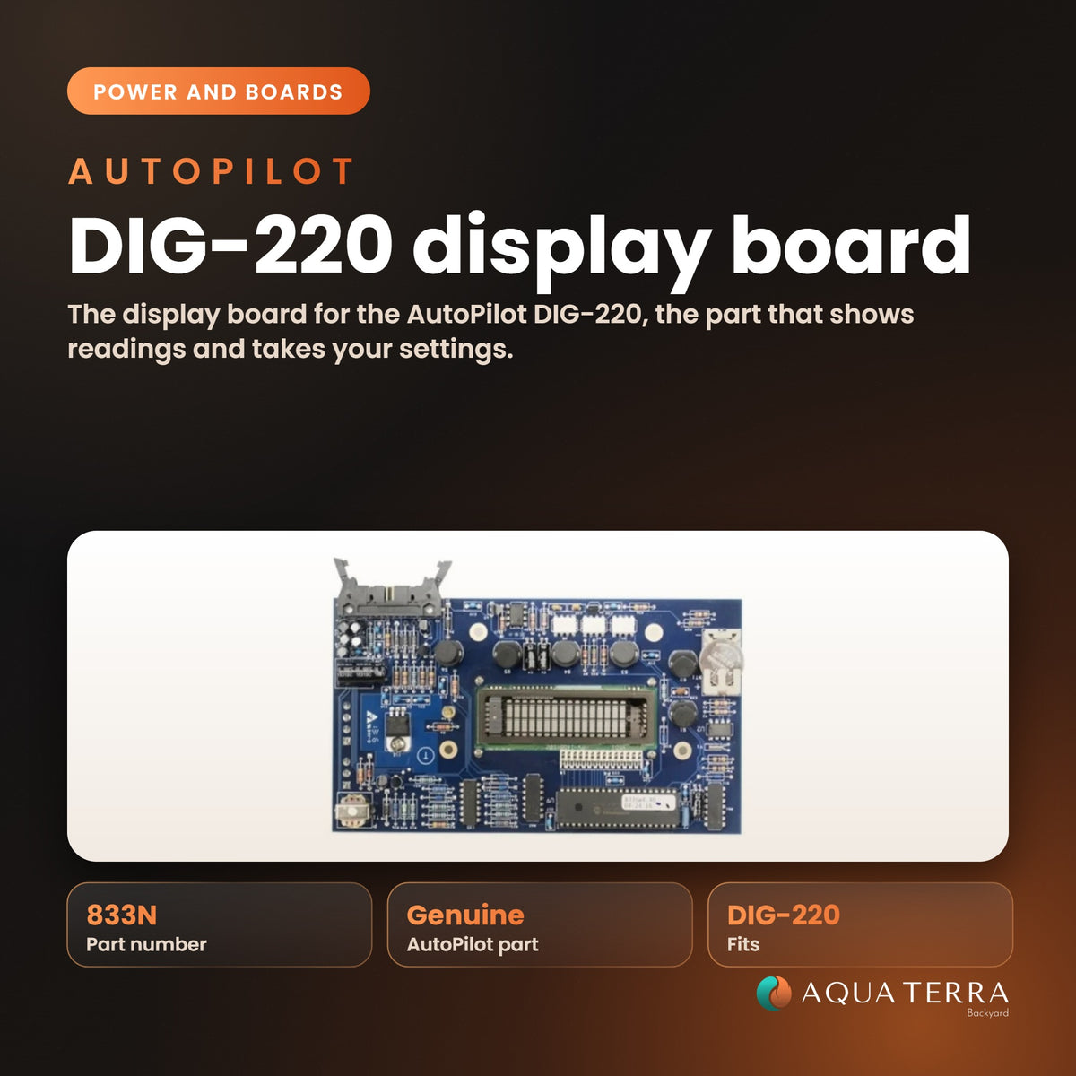 AutoPilot DIG-220 Display Board, model 833N, view 2