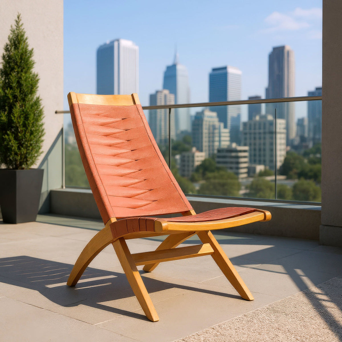 Rova Outdoor Patio Lounge Chair, Terracotta